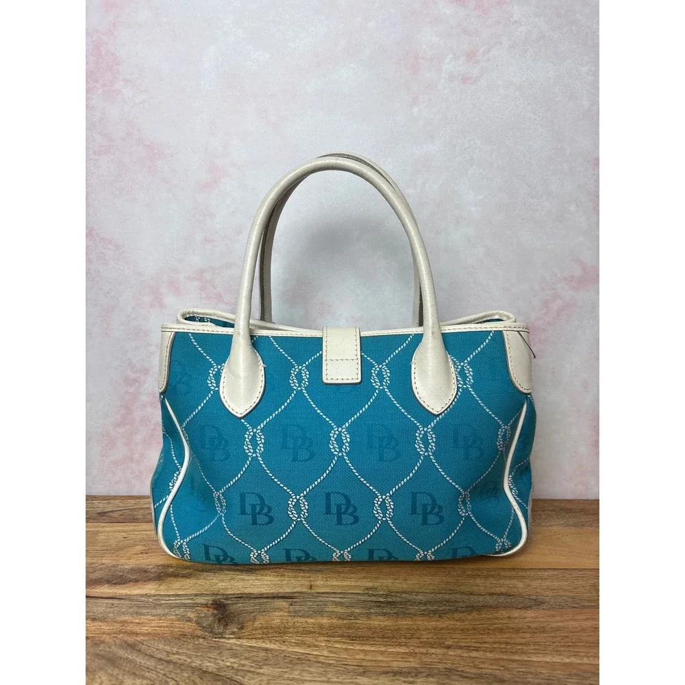 Dooney & Bourke Vintage Nautical Signature Rope & Knot Satchel Turquoise/Aqua